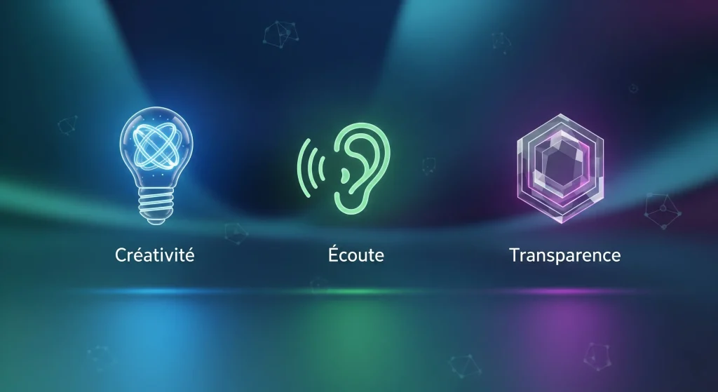 Créativité, ecoute et transparence